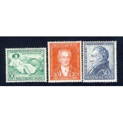 Alemania Bizona 79/81 1949 Bicentenario de Goethe Retratos MNH