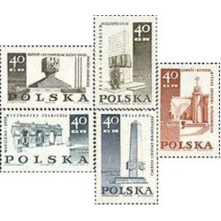 Polonia - 1732/36-F - 1968 Monumentos Martirio y lucha Fijasellos Polonia - 1732/36-F - 1968 Monumentos Martirio y lucha Fijasellos