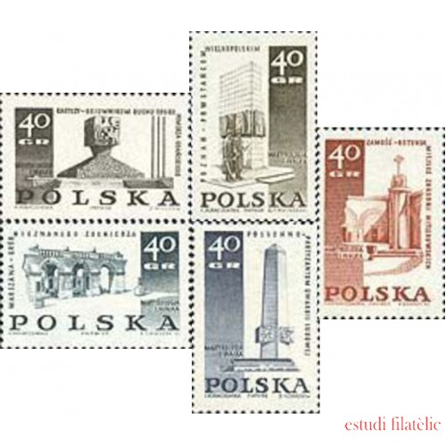 Polonia - 1732/36-F - 1968 Monumentos Martirio y lucha Fijasellos