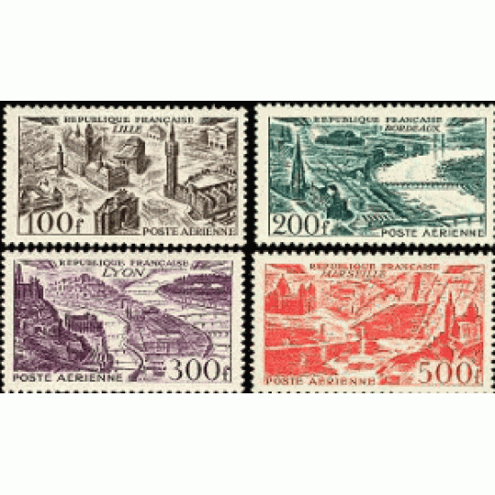 France Francia A 24/27 1949 Vistas estilizadas de grandes ciudades Fijasellos France Francia A 24/27 1949 Vistas estilizadas de grandes ciudades Fijasellos