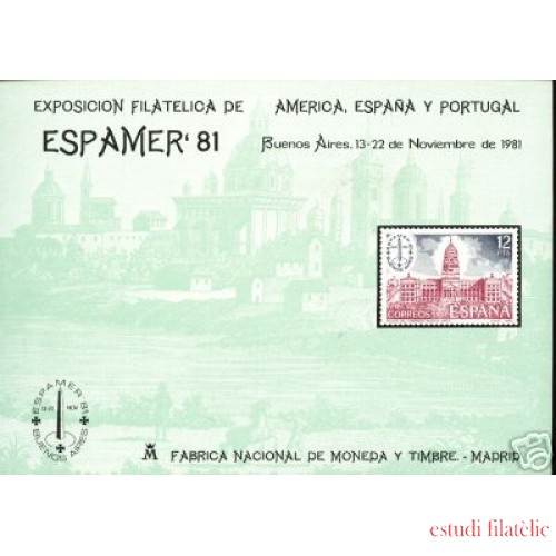 España Spain Hojitas Recuerdo 100 1981 FNMT Espamer 81 Buenos Aires 