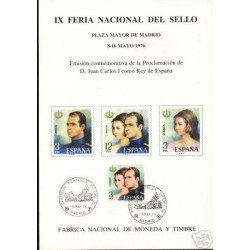 España Spain Hojitas Recuerdo 44 1976 FNMT FNS Juan Carlos I Sofía