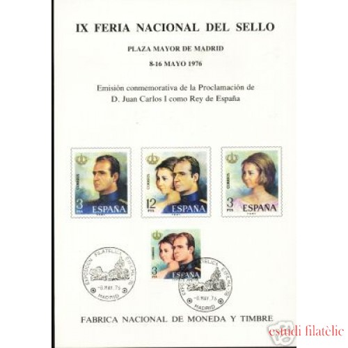 España Spain Hojitas Recuerdo 44 1976 FNMT FNS Juan Carlos I Sofía
