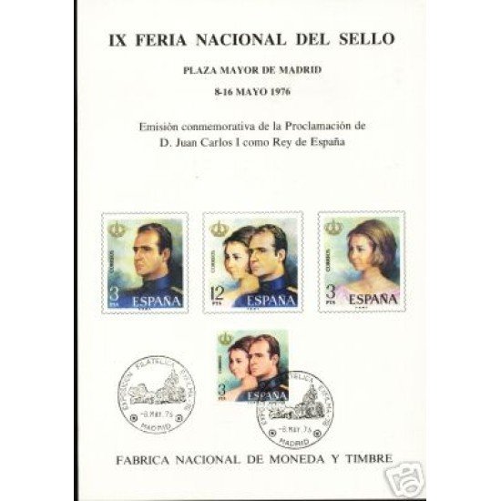 España Spain Hojitas Recuerdo 44 1976 FNMT FNS Juan Carlos I Sofía