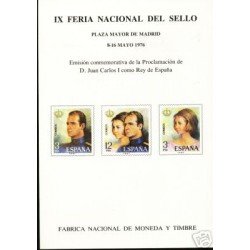 España Spain Hojitas Recuerdo 44 1976 FNMT FNS Juan Carlos I Sofía