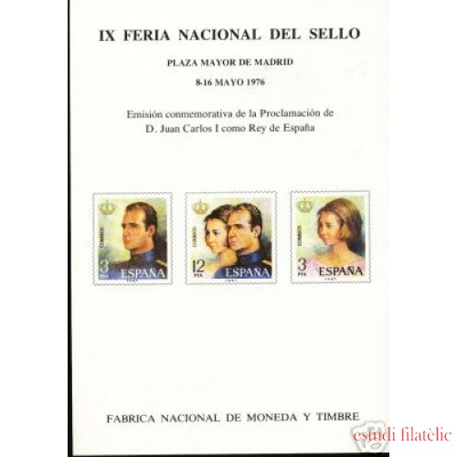España Spain Hojitas Recuerdo 44 1976 FNMT FNS Juan Carlos I Sofía 