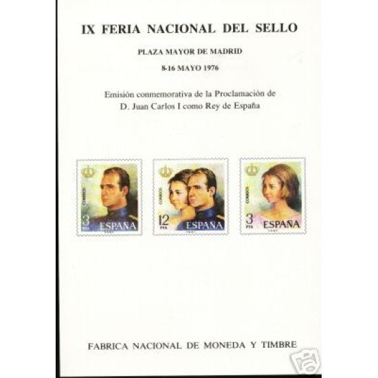 España Spain Hojitas Recuerdo 44 1976 FNMT FNS Juan Carlos I Sofía