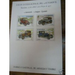 España Spain Hojitas Recuerdo 46 1977 FNMT Salón Automóvil