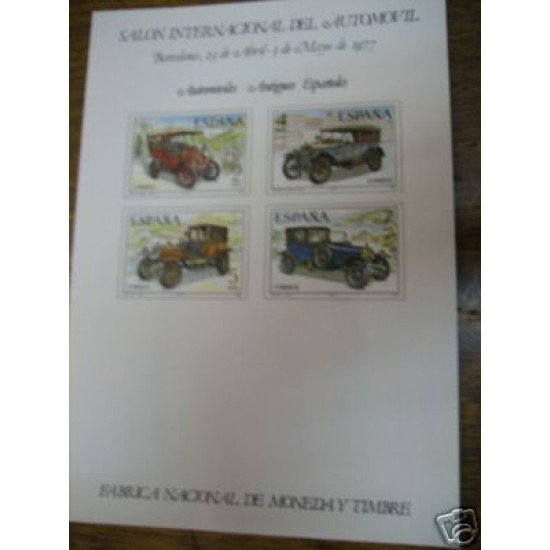España Spain Hojitas Recuerdo 46 1977 FNMT Salón Automóvil