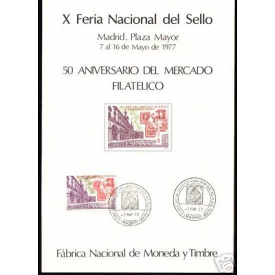 España Spain Hojitas Recuerdo 51 1977 FNMT FNS FNMT Plaza Mayor