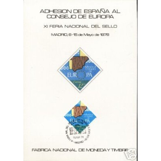 España Spain Hojitas Recuerdo 64 1978 FNMT Consejo de Europa 78