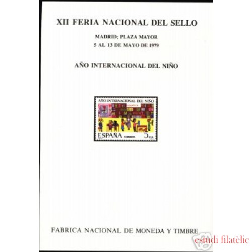 España Spain Hojitas Recuerdo 77 1979 FNMT Año Internacional Niño