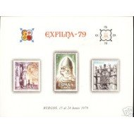 España Spain Hojitas Recuerdo 78 1979 FNMT Exfilna 79 Burgos