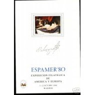 España Spain Hojitas Recuerdo 88 1980 FNMT Velázquez Venus