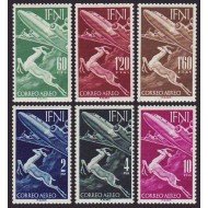 Ifni 89/94 1953  1 abr. Correo Aéreo Fauna Avión Plain MNH