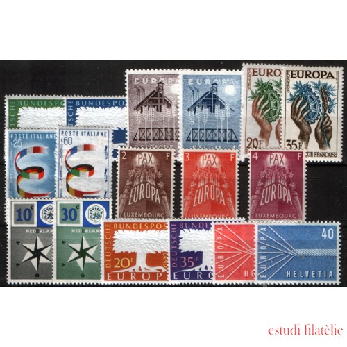 Tema Europa - 1957 - Completo Tema Europa 18 Sellos