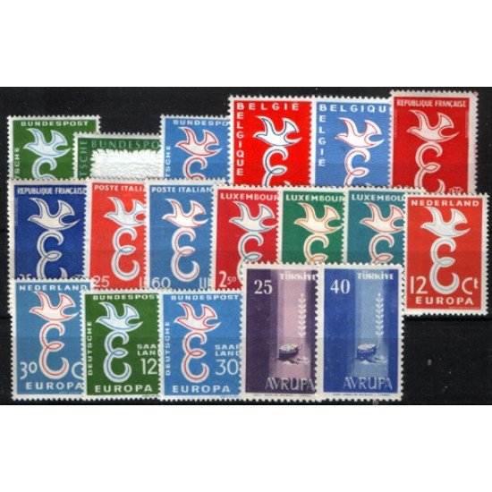 Tema Europa - 1958 Año Completo 17 Sellos Tema Europa - 1958 Año Completo 17 Sellos