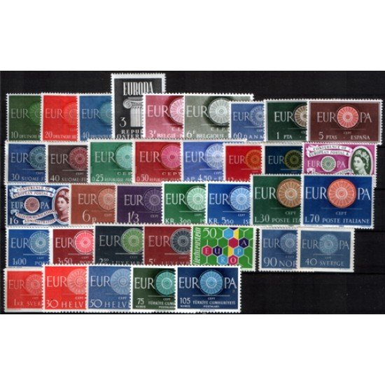 Tema Europa - 1960 - Completo Tema Europa 36 Sellos Tema Europa - 1960 - Completo Tema Europa 36 Sellos