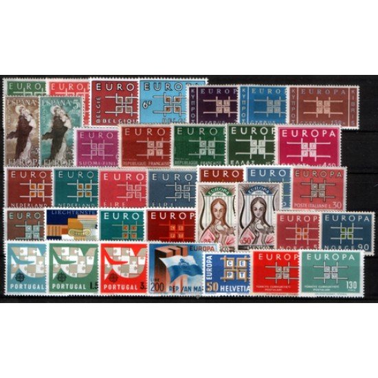 Tema Europa - 1963 - Completo Tema Europa 36 Sellos Tema Europa - 1963 - Completo Tema Europa 36 Sellos