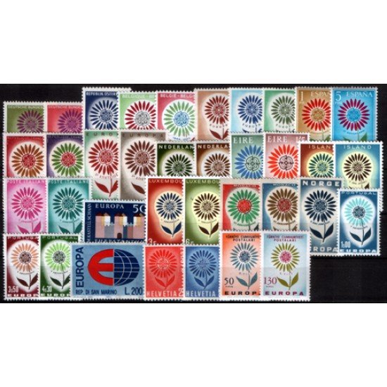 Tema Europa - 1964 Año Completo 36 Sellos Tema Europa - 1964 Año Completo 36 Sellos