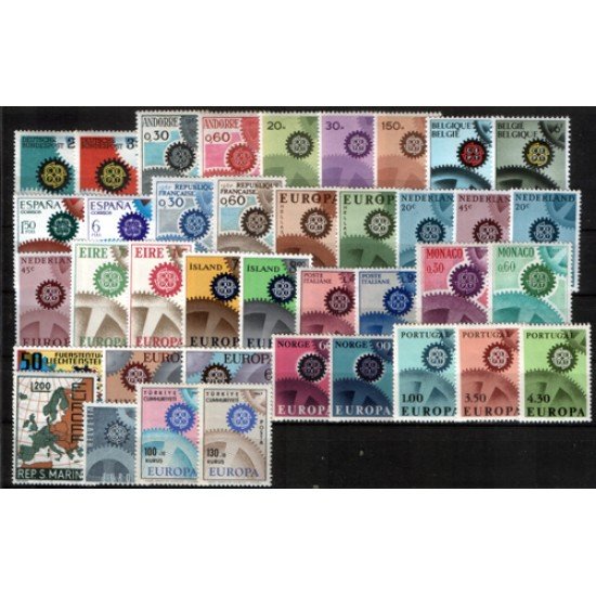 Tema Europa -1967 Año Completo 39 Sellos Tema Europa -1967 Año Completo 39 Sellos