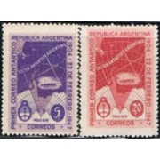Argentina 485/86 1947 43 Años del primer correo Antartico Argentino