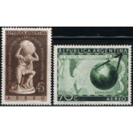 Argentina A- 31/32 1948/49 4° Reunión Panamericana de Cartografía MNH