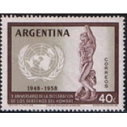 VAR1/S  Argentina  595 1959  10 Aniversario de la declaración Universal de derechos Humanos