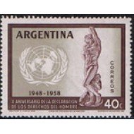 VAR1/S  Argentina  595 1959  10 Aniversario de la declaración Universal de derechos Humanos MNH