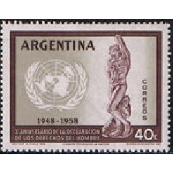 VAR1/S  Argentina  595 1959  10 Aniversario de la declaración Universal de derechos Humanos MNH