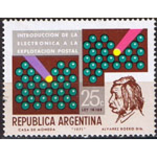 Argentina  882   Introducción de la electrónica a la Explotación postal MNH