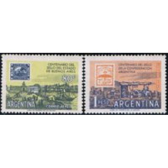 Argentina A- 60/61 1958 100° de los sellos del estado de Buenos Aires MNH