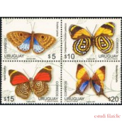 Uruguay 2338/41 Mariposas  MNH