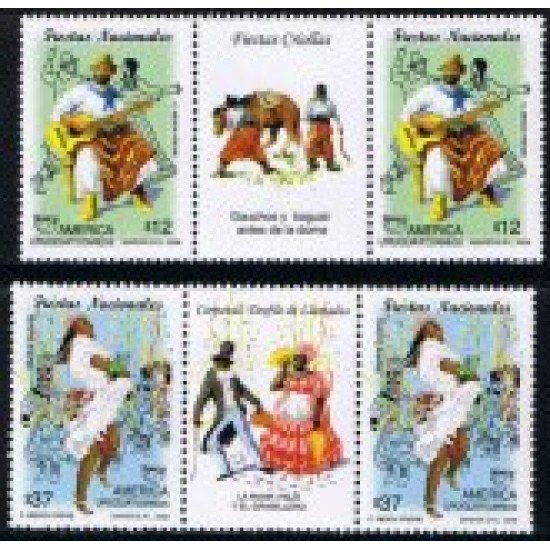 Uruguay - 2377a/78a 2008 Serie América UPAEP. Fiestas Nacionales Setenant MNH