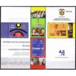 Colombia HB 64 2008 85 Años del Departamento de Comunicaciones MNH