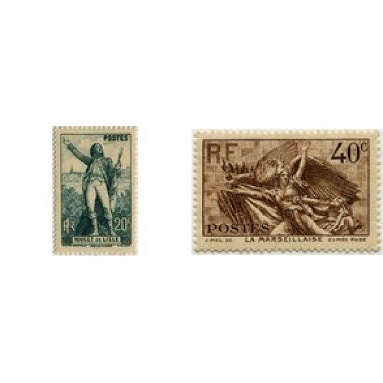 France Francia Nº 314/15  1936  Centenario muerte de Claude Rouges de Lisle Lujo