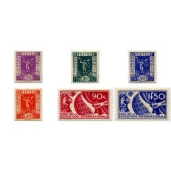 France Francia Nº 322/27 1936 Exposición Internacional de Paris (1937) MH