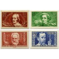 France Francia  Nº 330/33 1936 Pro parados intelectuales - Personajes ilustres- Lujo