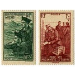 France Francia Nº 474/75 1941 Pro prisisoneros de guerra Lujo France Francia Nº 474/75 1941 Pro prisisoneros de guerra Lujo