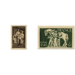 France Francia Nº 585/86 1943 A favor de las familias de los prisioneros Lujo France Francia Nº 585/86 1943 A favor de las familias de los prisioneros Lujo