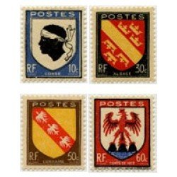 France Francia Nº 755/58 1946 Escudos de provincias Lujo France Francia Nº 755/58 1946 Escudos de provincias Lujo