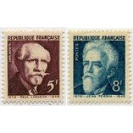 France Francia Nº 820/21 1948 Traslado al Panteón de las cenizas de celebridades- Langevin y Perrin- Lujo