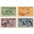 France Francia Nº 859/62 1949 Bajorrelieves de la Fontaine de Bouchardon fijasellos