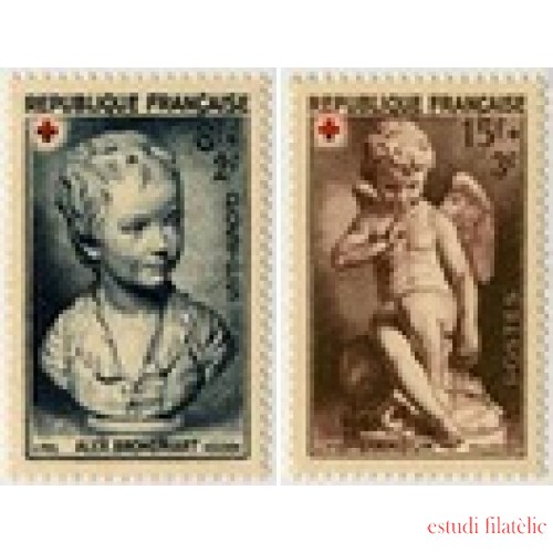 MED/S France Francia  Nº 876/77  1950  A favor de la Cruz Roja Lujo