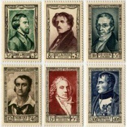 France Francia Nº 891/96 1951 Celebridades del S. XIX Lujo