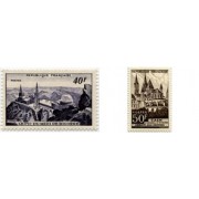 France Francia Nº 916/17 1951 Monumentos y lugares Lujo
