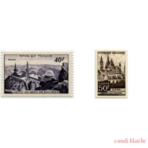 France Francia Nº 916/17 1951 Monumentos y lugares Lujo
