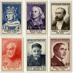 France Francia 989/94 1954 Celebridades del S. XIII al XX MNH France Francia 989/94 1954 Celebridades del S. XIII al XX MNH