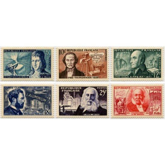 France Francia Nº 1012/17 1955 Inventores célebres Lujo