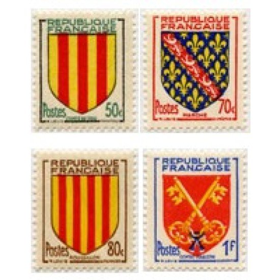 France Francia Nº 1044/47 1955 Escudos de provincias Lujo